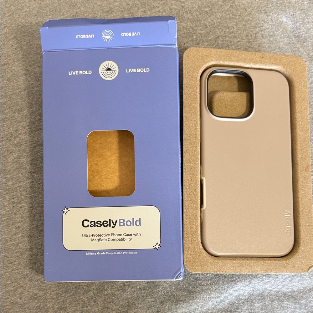 Taupe on Nude Ultra Protective Bold Case: 16 Pro Max